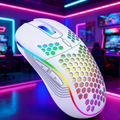 CM-G40W Wireless Gaming Mouse 2400 DPI Rechargeable RGB Honeycomb Mouse, 6 Buttons PERSIAN store