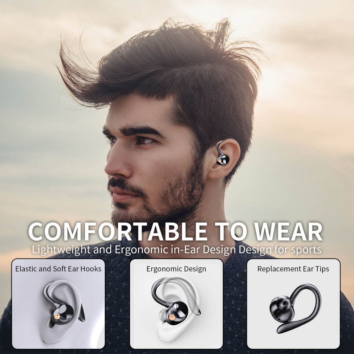YYK-580 Wireless Sport Headphones | Bluetooth 5.2 Stereo Earbuds with ANC, Mic, IPX7 Waterproof & 20+ Hours Battery PERSIAN store