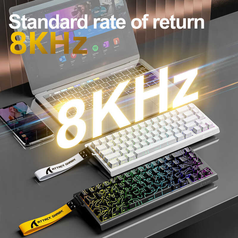 ATTACK SHARK X68 HE Gaming Mechanical Keyboard – 68 Keys, RGB Lighting & 8KHz Wired Performance PERSIAN
