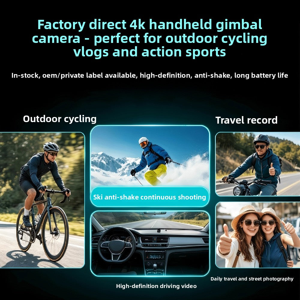 Portable 4K Vlog Camera with 3-Axis Gimbal Stabilizer | DV19 Handheld Action Camera, AI Face Tracking & TF Card PERSIAN store